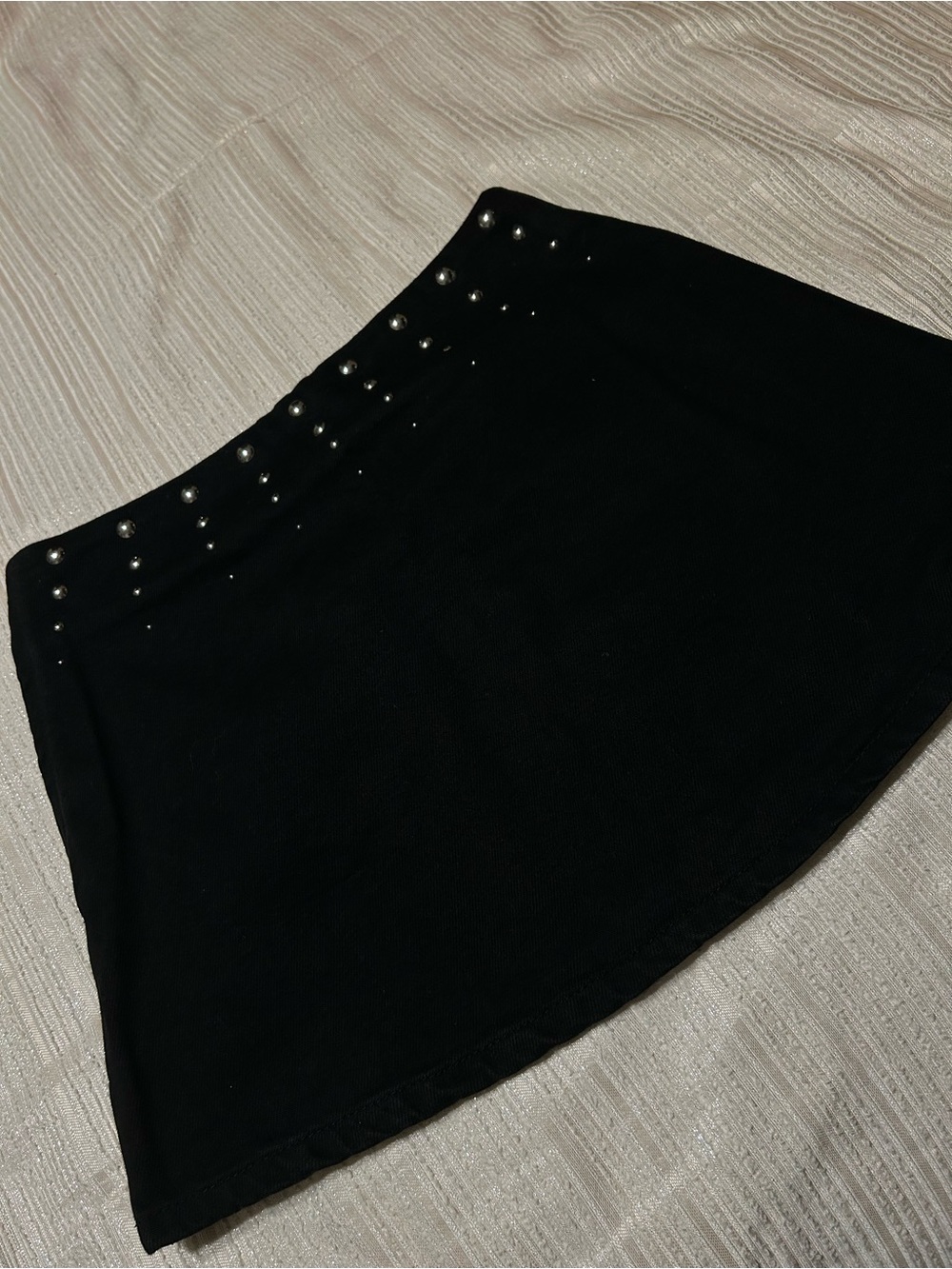Zara Black Mini Skirt with Silver Studs
